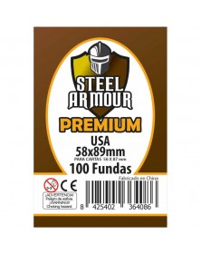 Fundas de cartas Steel Armour USA PREMIUM 58x89mm (56x87mm) (100 unidades)