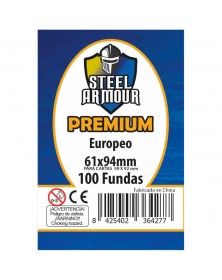 Fundas de cartas Steel Armour EURO PREMIUM 61x94mm (100 unidades)
