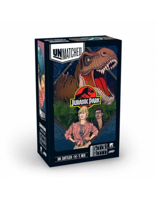 comprar unmatched jurassic park ellie sattler rex dinosaurios