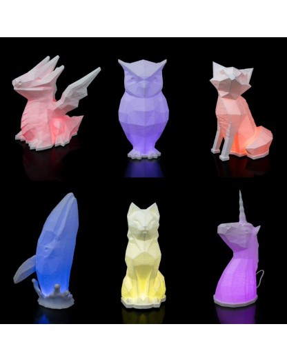 lampara impresión 3D animales led
